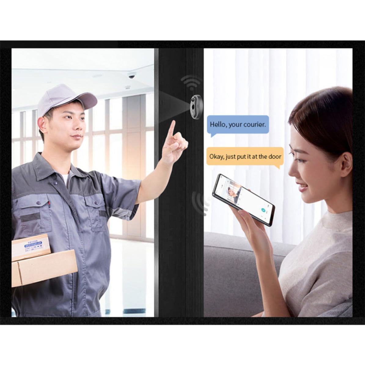 Œil de Chat avec Vidéo en Temps Réel Électronique Wifi 720p pour Porte | Appel Vidéo, Prise de Photo, Surveillance à Distance, 32g Intégré, Métal, pour Garçon et Filles et Personnes Âgées