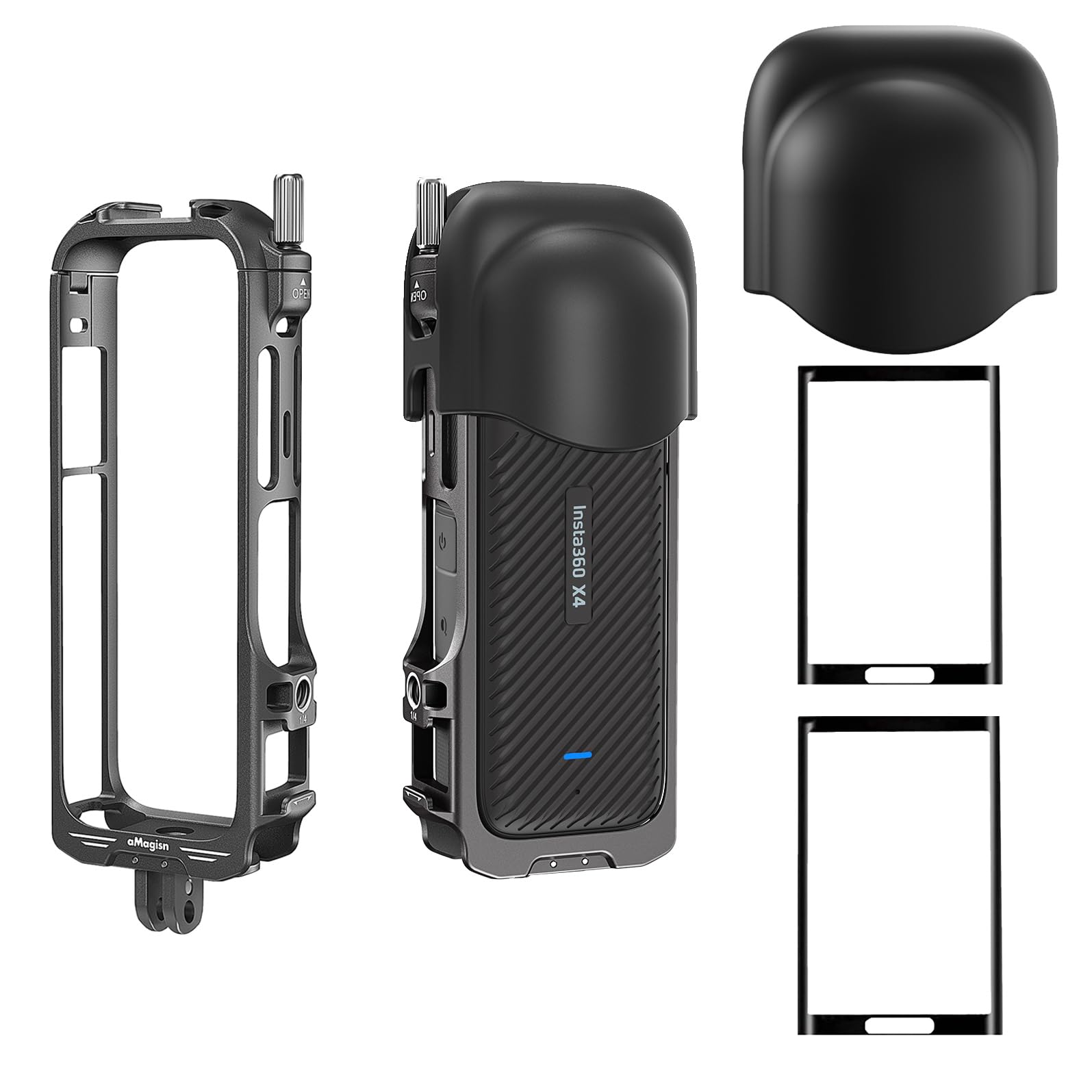 Jaula de aluminio Insta360 X4 mecanizada CNC con kit de protección premium 8