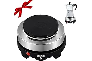 Artilife 500W Mini Electric Hot Plate Stovetop Heater for Moka Pots