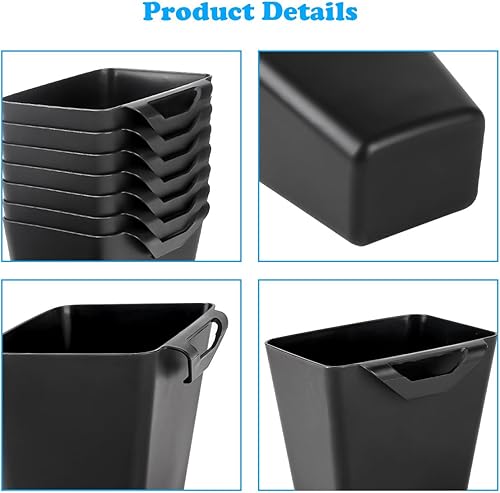 Miniatura 6 de Paquete de 8 portavasos colgantes, accesorios multiusos para carrito rodante, accesorios para suministros de arte y manualidades, cesta de