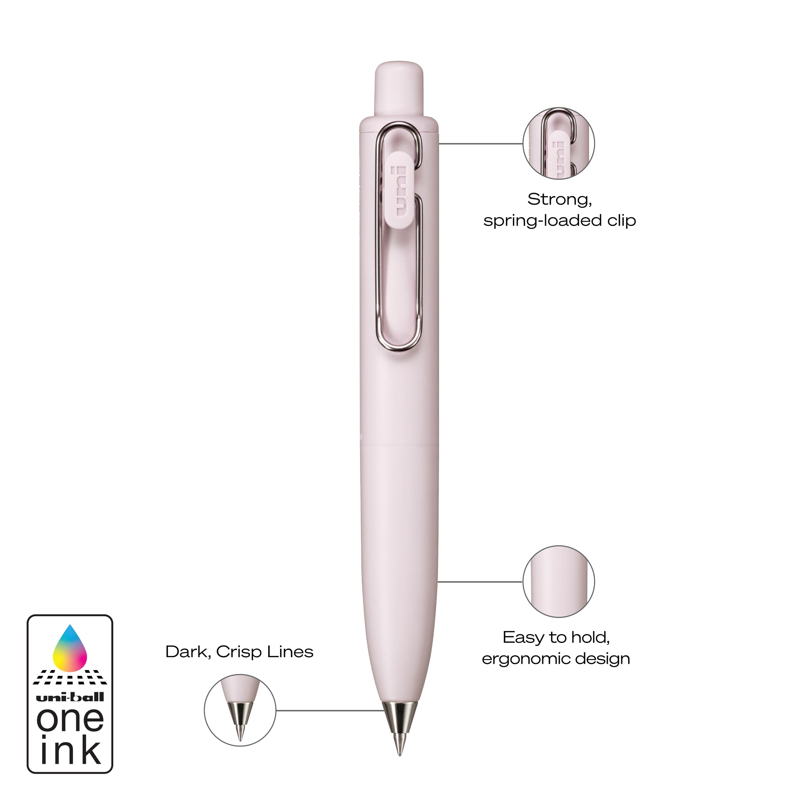 uniball™ One P Gelschreiber, 0,5 mm, Traube, Pfirsich und Soda, schwarze