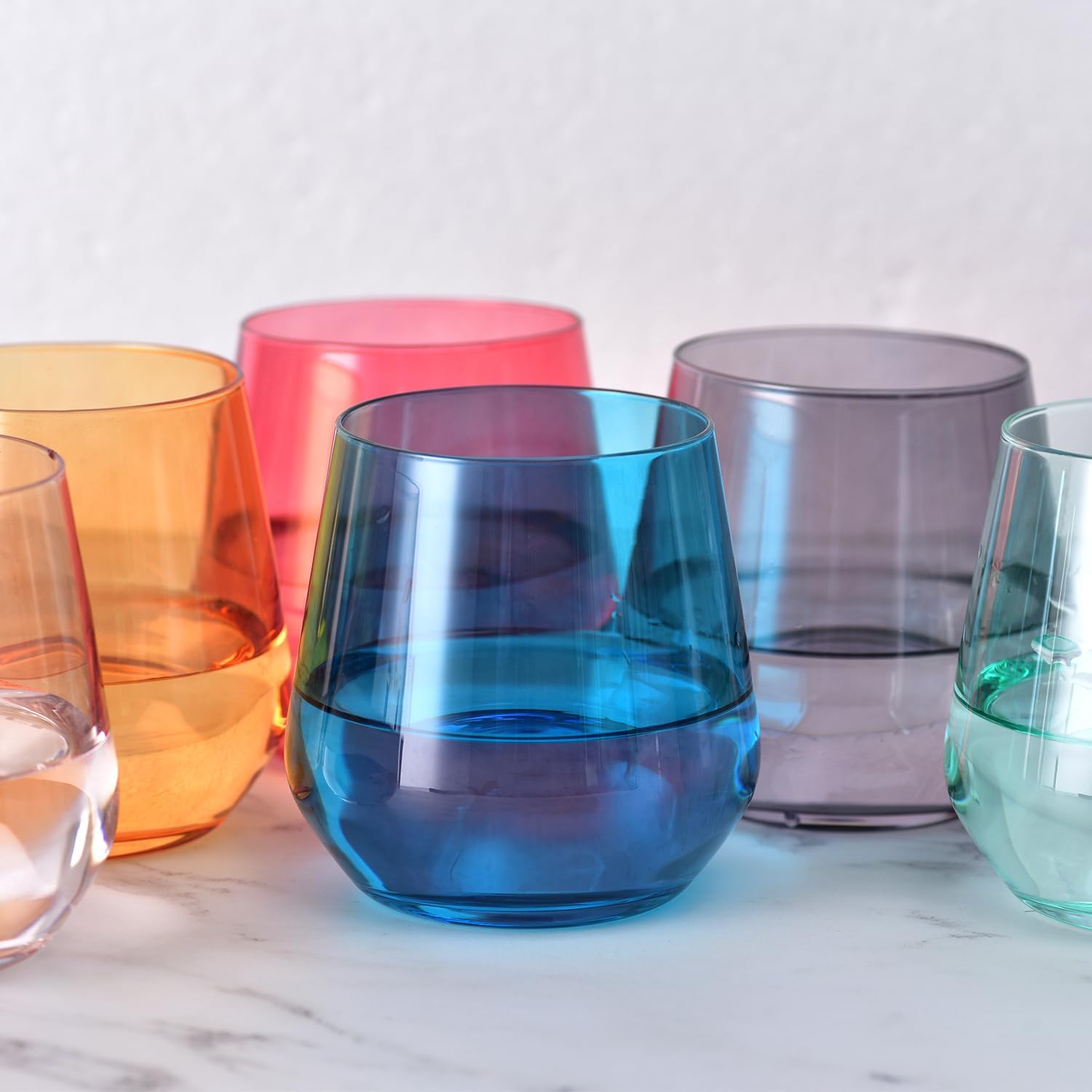 Colored Stemless Wine Glasses Set of 6, Hand Blown Premium Crystal Red White Wine Glass - 15Oz, Unique Gifts for Women, Men, Wedding, Anniversary, Christmas, Birthday - Image 5