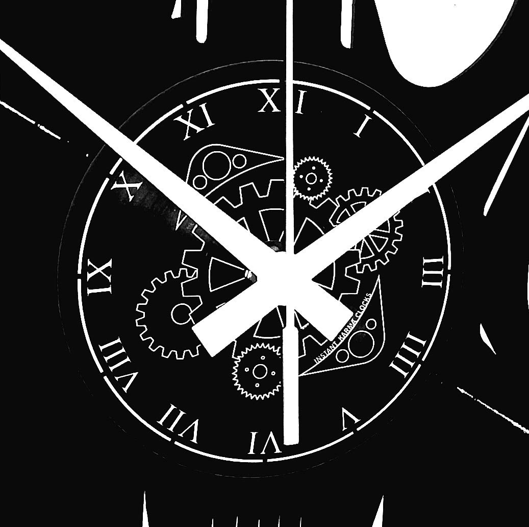 Orologio Da Parete Psicologia Instant Karma Clocks, Design Simboli Mentali In Legno HDF E Vinile, Meccanismo Al Quarzo Silenzioso, Made In Italy