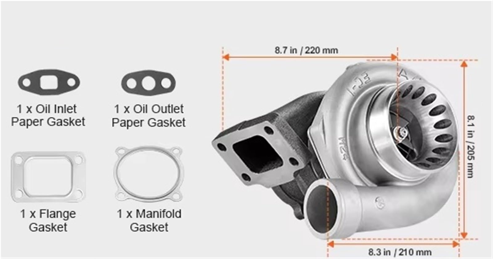 Turbocharger Compatibile Con Turbocompressore Resistente Al Calore Con Cilindrata Del Motore Da 2,5-6,0 L Con Girante K418 E Guarnizione