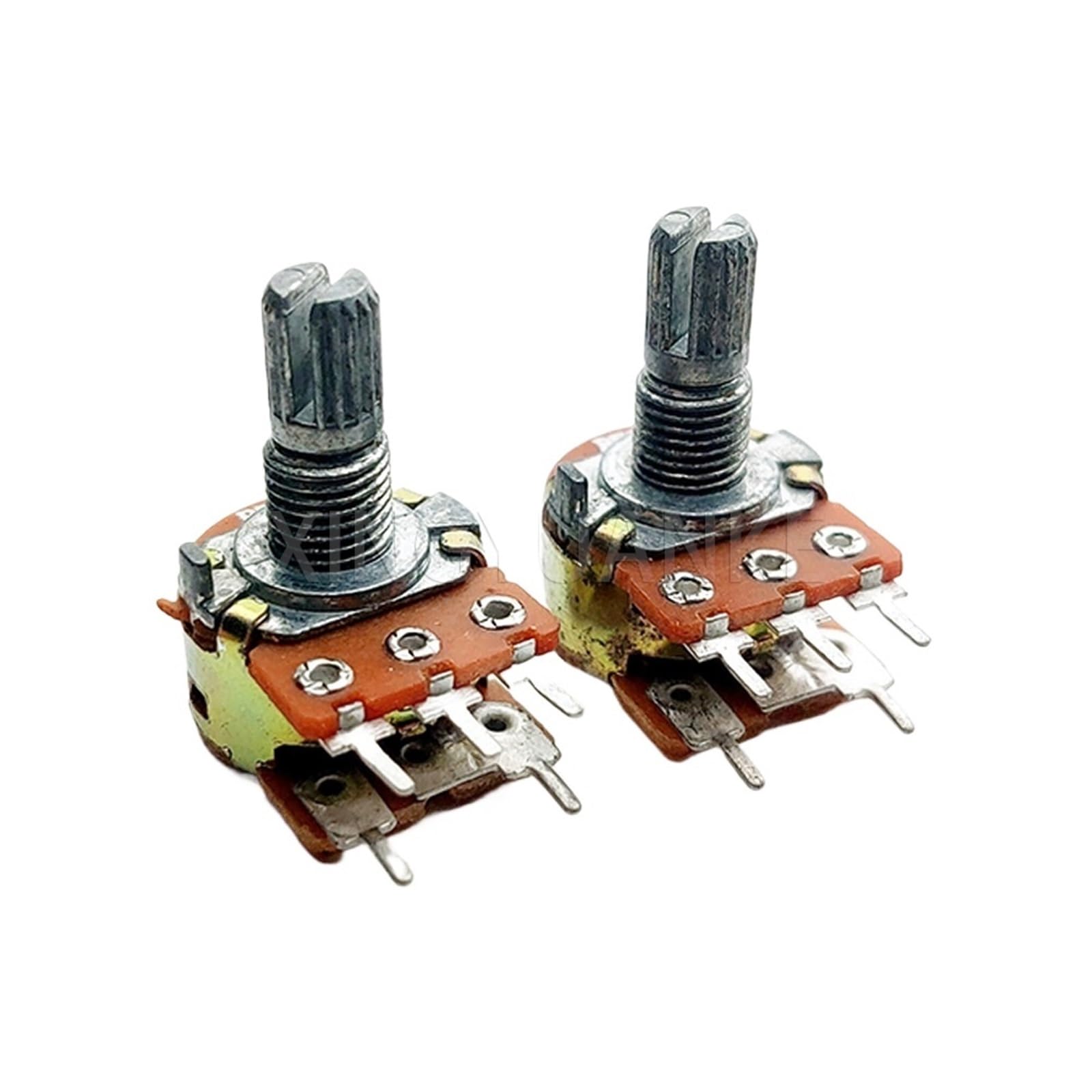 5 pezzi WH148 tipo singolo con interruttore 5 pin B5K B10K B20K B50K B100K B500K amplificatore potenziometro a film di carbonio albero fiore 15 mm(100K Ohm)