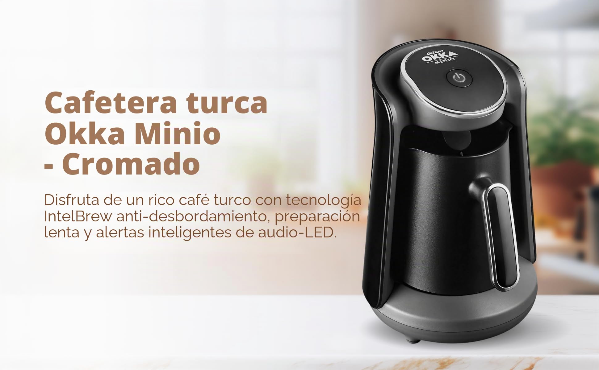 Arzum OKKA Minio - Cafetera de Goteo, 1-4 Tazas (300 ml), Sistema de protección contra desbordamiento, Jarra Lavable, Sistema de Alerta acústica, 480 W, diseño galardonado.