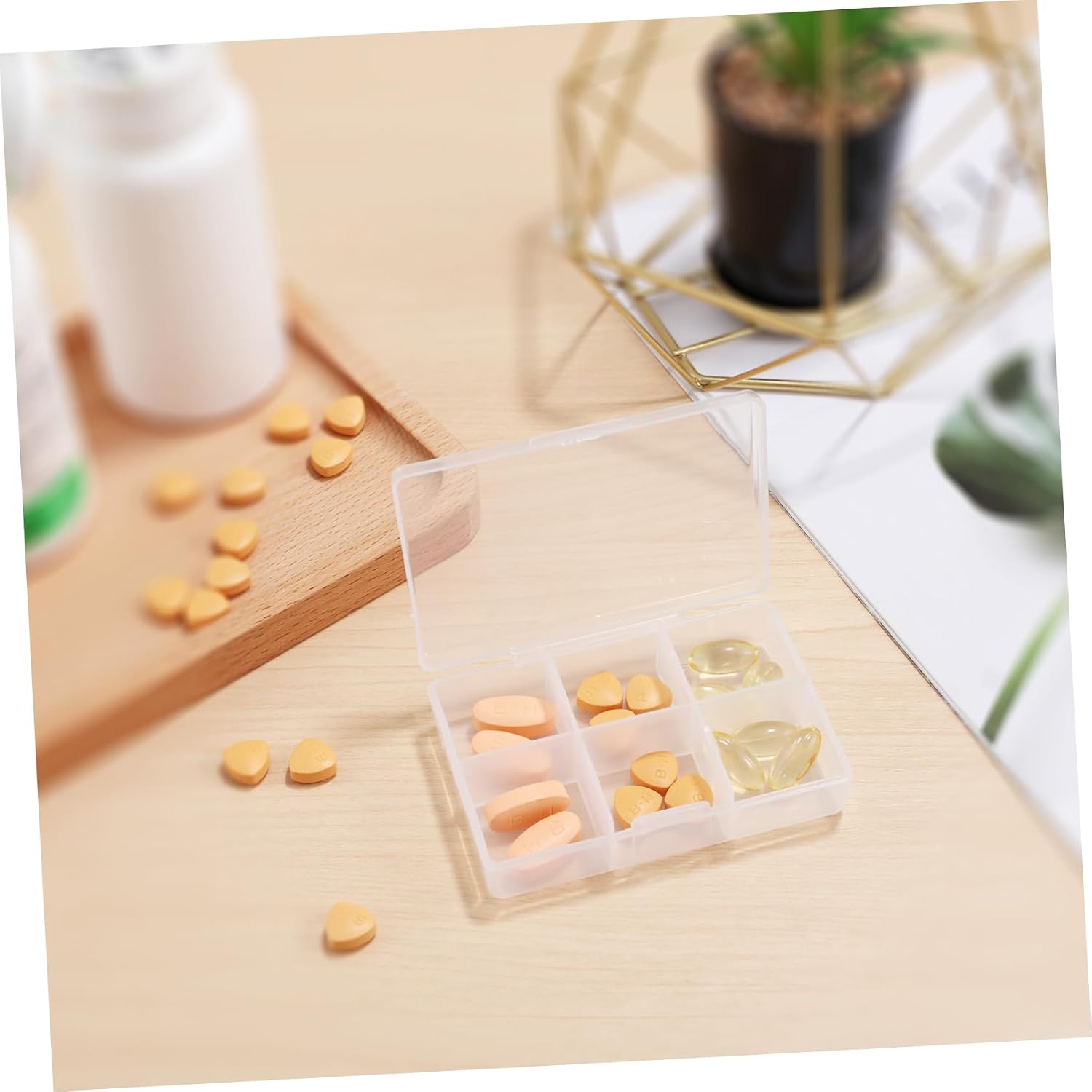 10pcs 6 Grid Plastic Jewelry Storage Boxes for Small Items