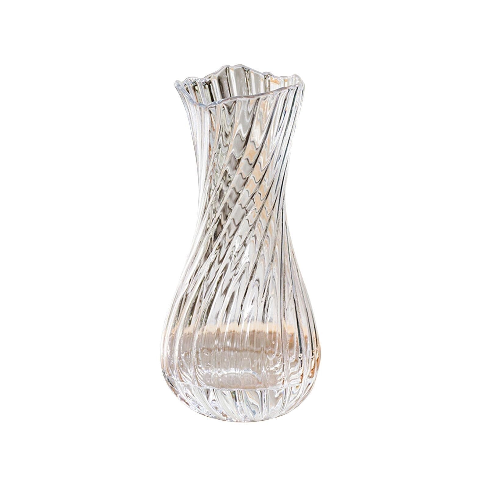 Entryway Decor Countertop Flower Vase Glass Decorative for Water-Raising Flowers Unique House Gifts(Clear 1,25CM)