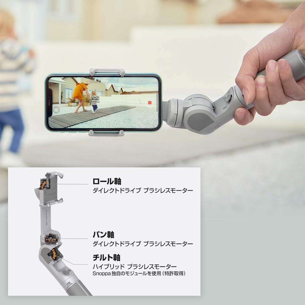Diagram showing the internal 3-axis motor structure of the SNOPPA ATOM2 Gimbal.