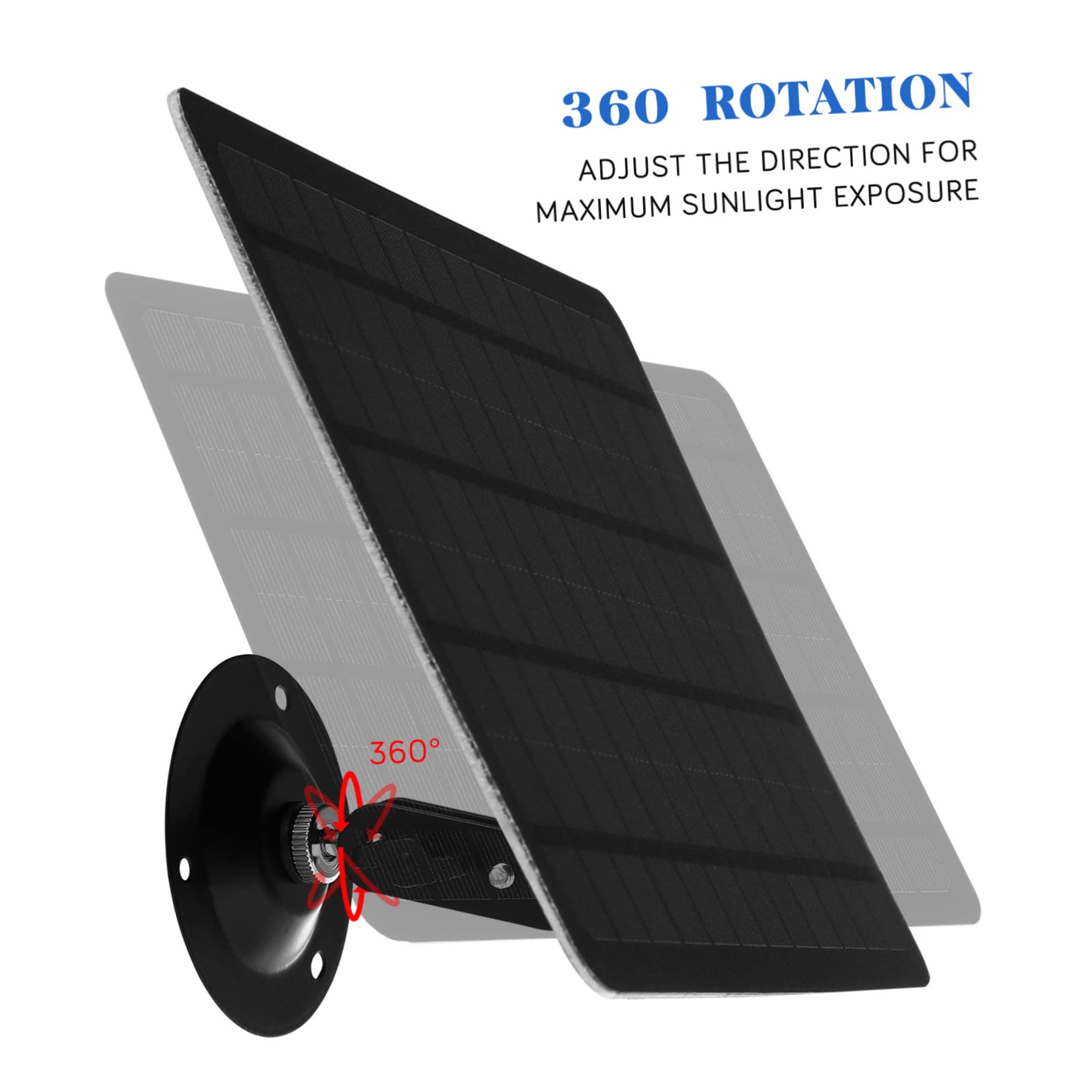 Pannello Solare 20w in Silicio Monocristallino a Montaggio Flessibile | Rotazione 360 Gradi, Staffe di Fissaggio Incluse, Tasselli a Muro per Apparecchi a Bassa Potenza