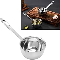 Vista 7 de Plplaaoo Calentador de mantequilla de acero inoxidable Olla compacta para derretir mantequilla con doble boquilla de vertido y parte inferior plana
