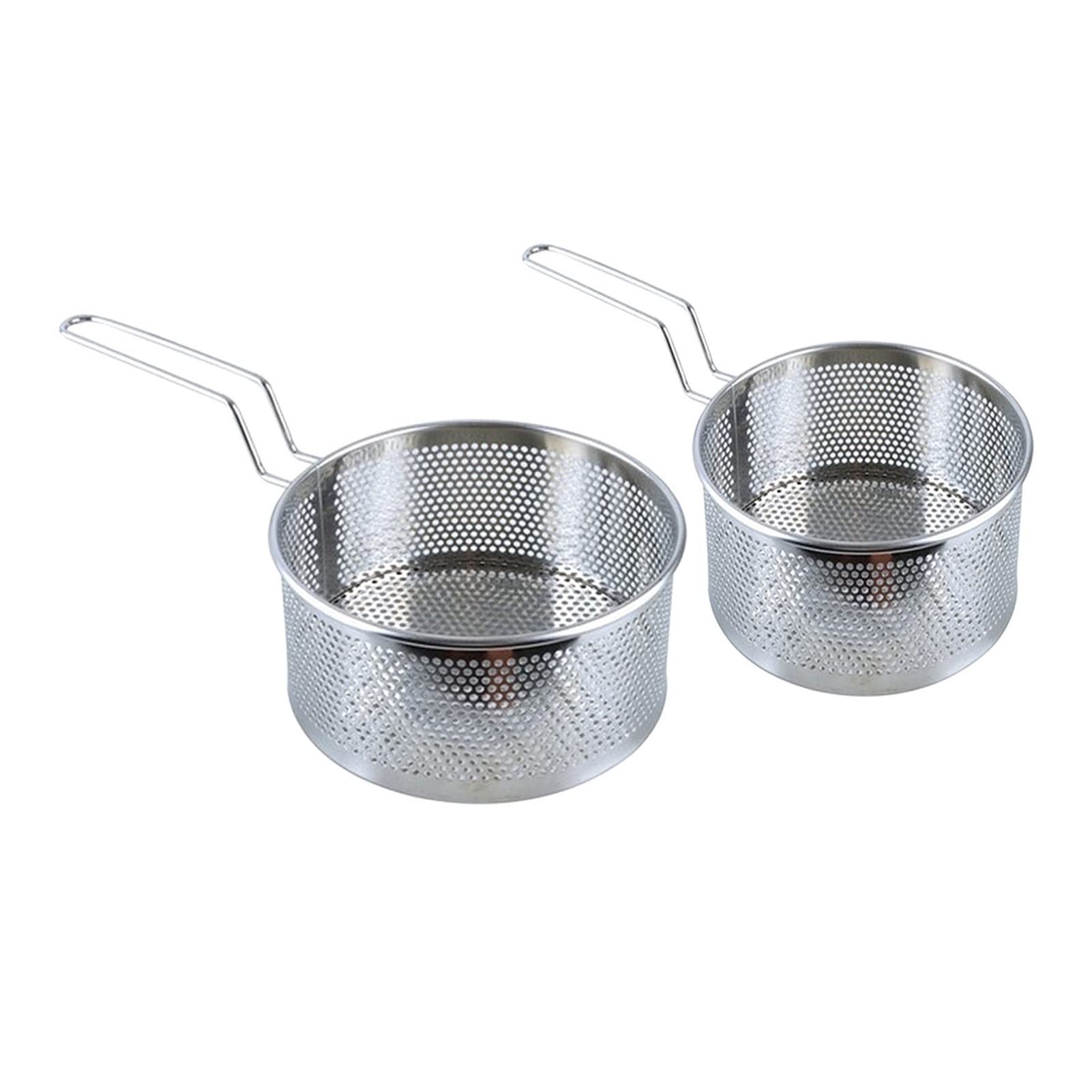 NEBE Panier à Friteuse Panier à Frire en Acier Inoxydable Panier à friture de Cuisine Noodle Dumpling Passoire Poêle à Frire Panier à Frire Panier à Frire(S)