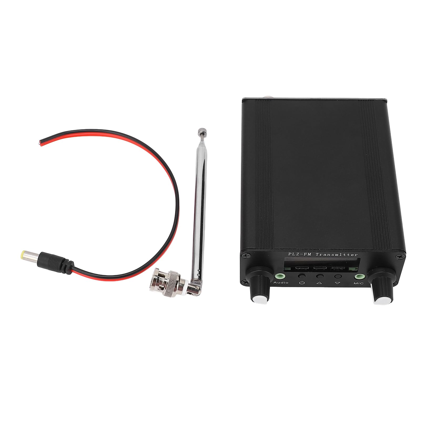 Transmisor FM de 12V - 76-108MHz, Transmisor de Modulación de Frecuencia Estéreo de 1W/5W con Conector de Audio de 3.5 Mm, Rango de hasta 10 Km