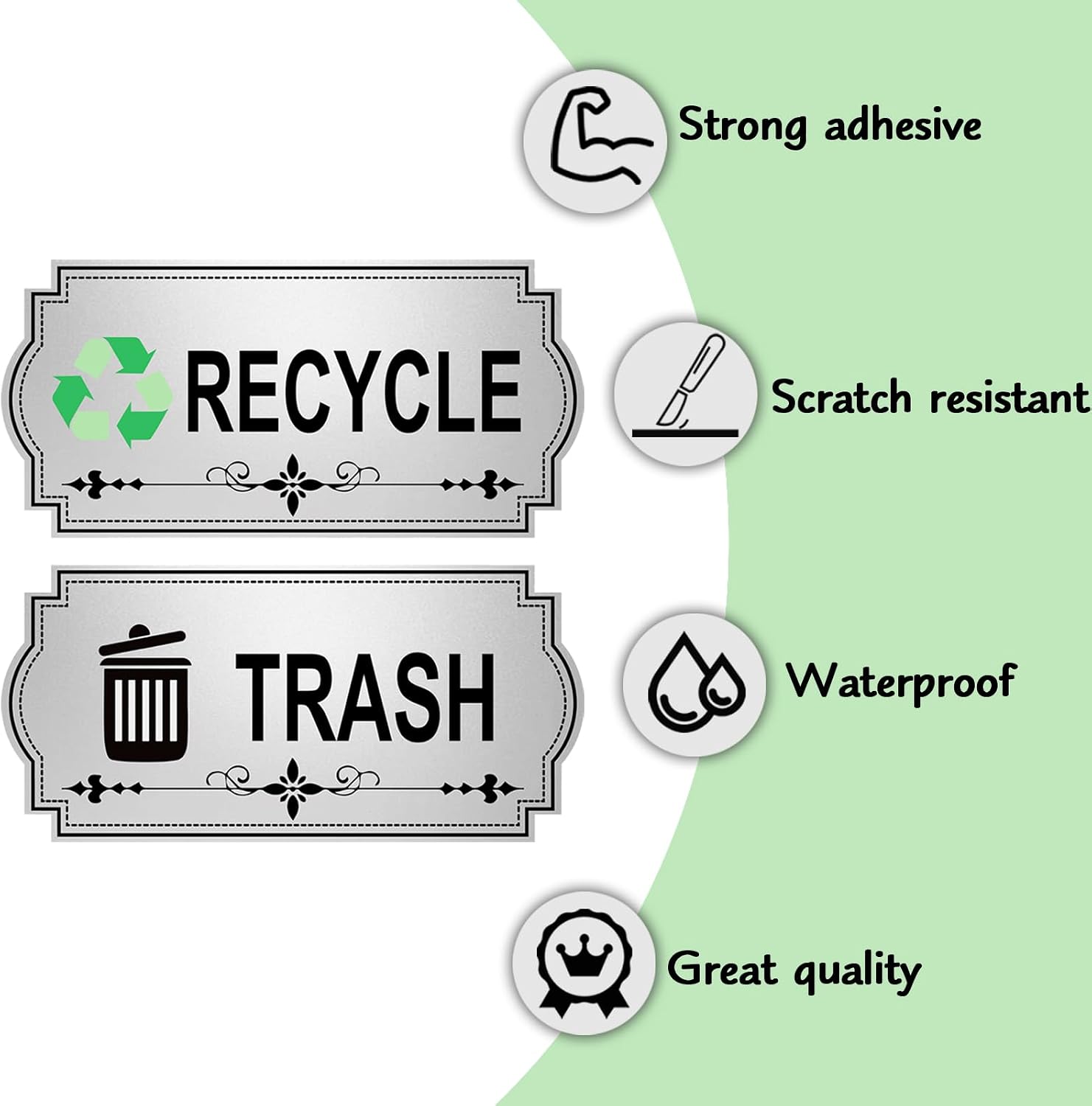 Recycle Trash Bin Stickers Waterproof Garbage Recycling Bin 1 Set image 3