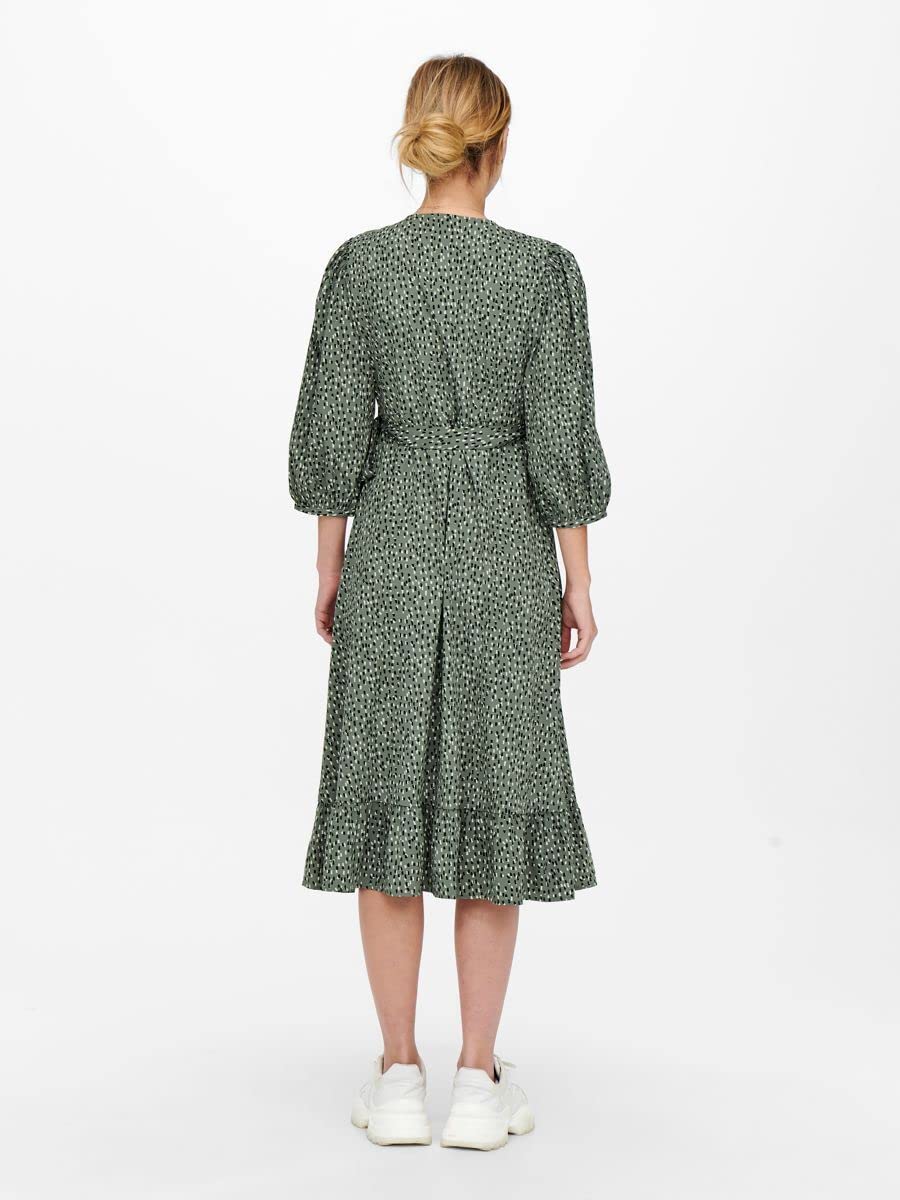 Only Onlolivia 3/4 Wrap Midi Dress WVN Noos Robe midi Femme