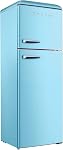 Galanz GLR12TBEEFR Réfrigérateur, Frigidaire double porte, Commande électrique réglable avec compartiment congélateur de montage supérieur, Bleu rétro, 12.0 Cu Ft