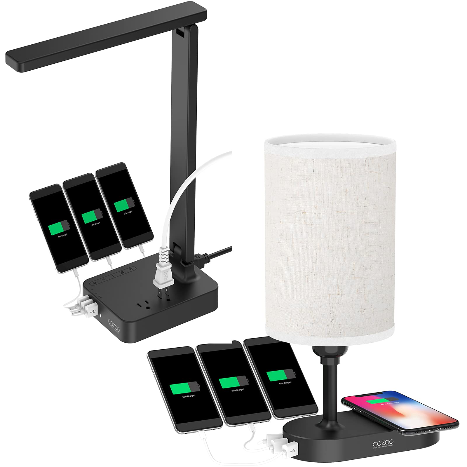Buy COZOO LED Desk Lamp with 3 USB Charging Ports and 2 AC Outlets,3