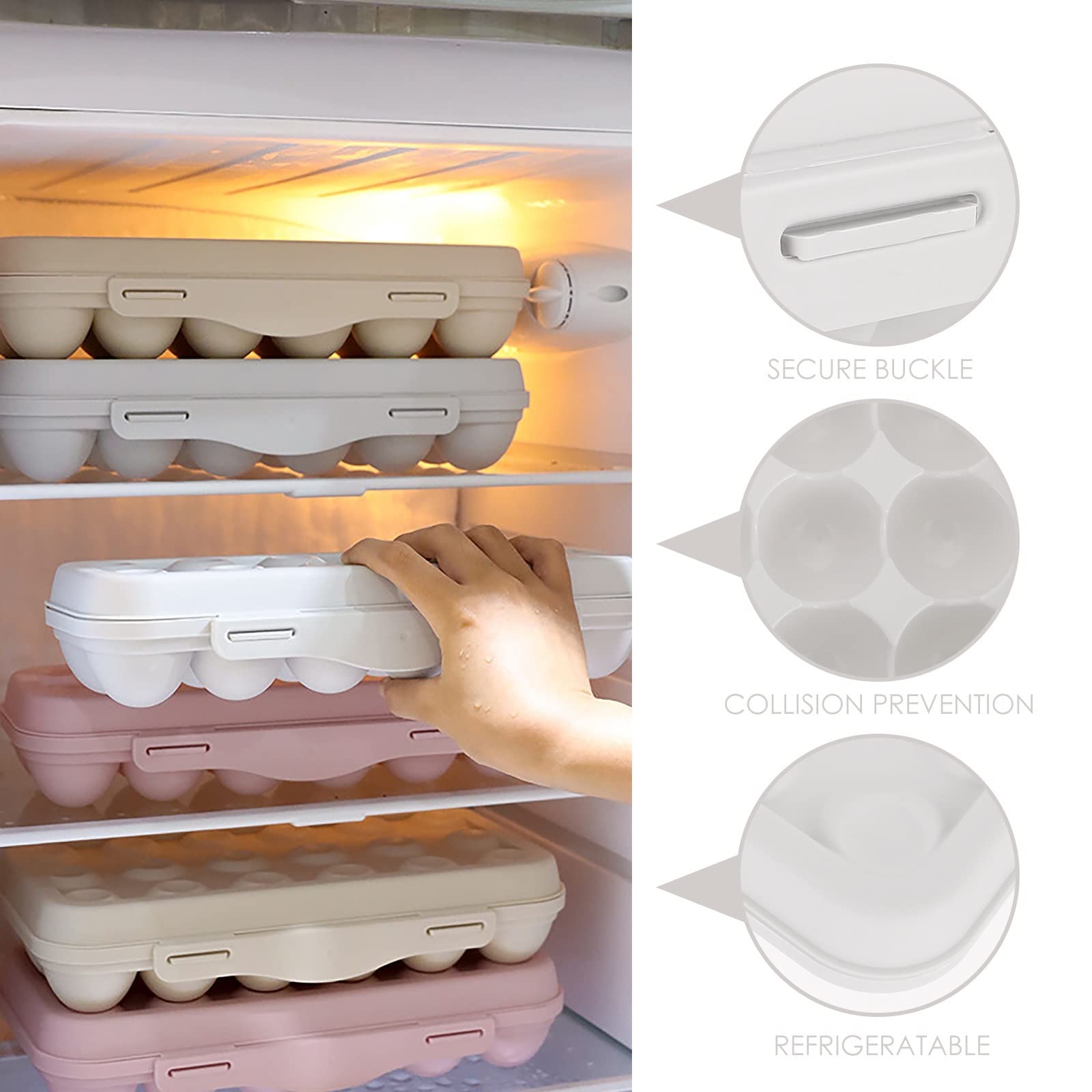 Eierbehälter für Kühlschrank, Eierhalter, Kühlschrank, Tablett, Aufbewahrungsbehälter, Kühlschrankbox, Behälter, Organizer