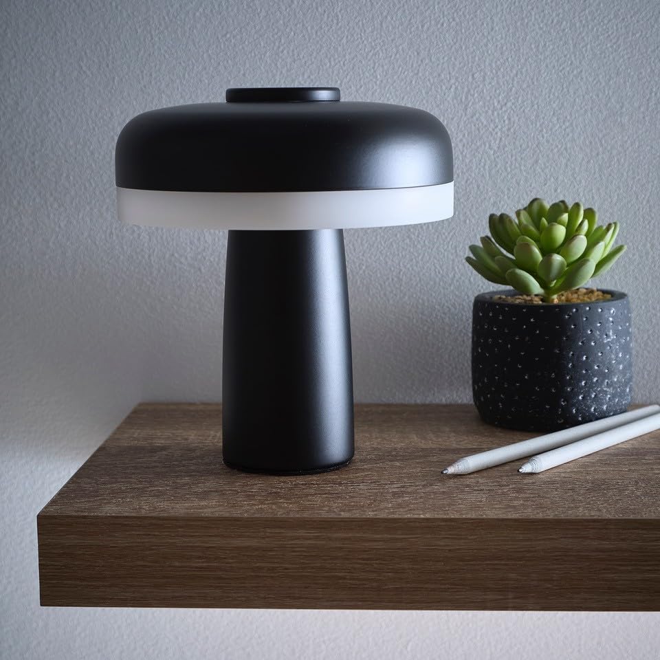 Rechargeable LED Table Lamp with staged dimming in Black, Cream, Light Blue, Green, Ochre, Red and Pink (Black) — image 1