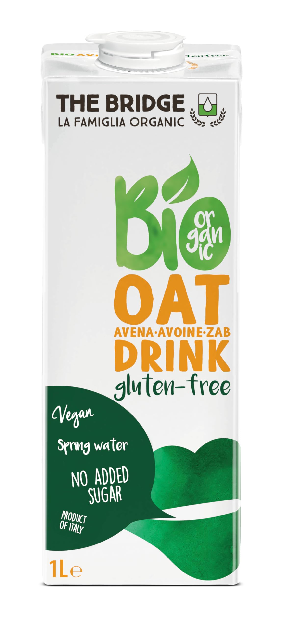 The Bridge - Bio Oat Drink GlutenFree - Bevanda Biologica a base di Avena Senza Glutine (Formato da 1 litro, Scatola da 12 Pezzi)