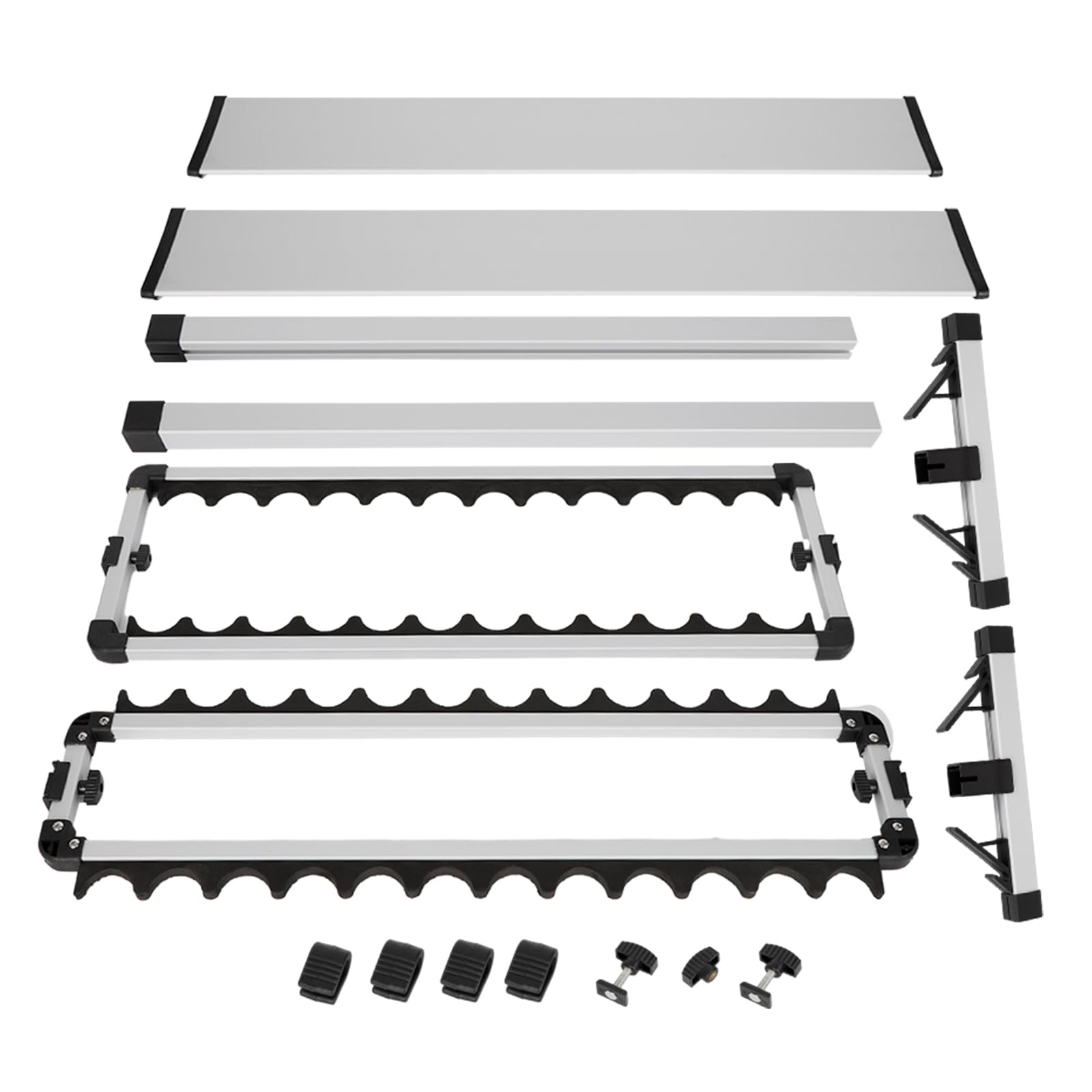 Rutenständer 24 Ruten Angelruten, 71.5 x 31 x 70CM hochwertigem Aluminium Rutenhalter Angelrutenhalter Aufbewahrungsorganisator für Boote Angelgeschäfte Garagen Angeln Im Innen Außenbereich