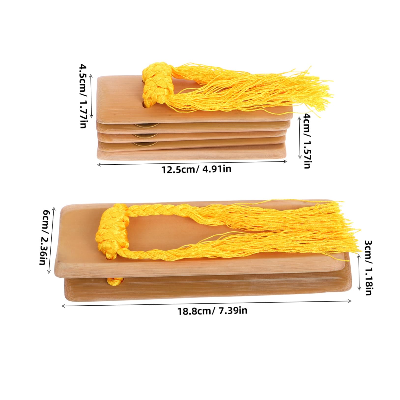 ibasenice 2pcs Bamboo Board Castanet Traditional Chinese Rhythm Instrument for Folk Music Performance