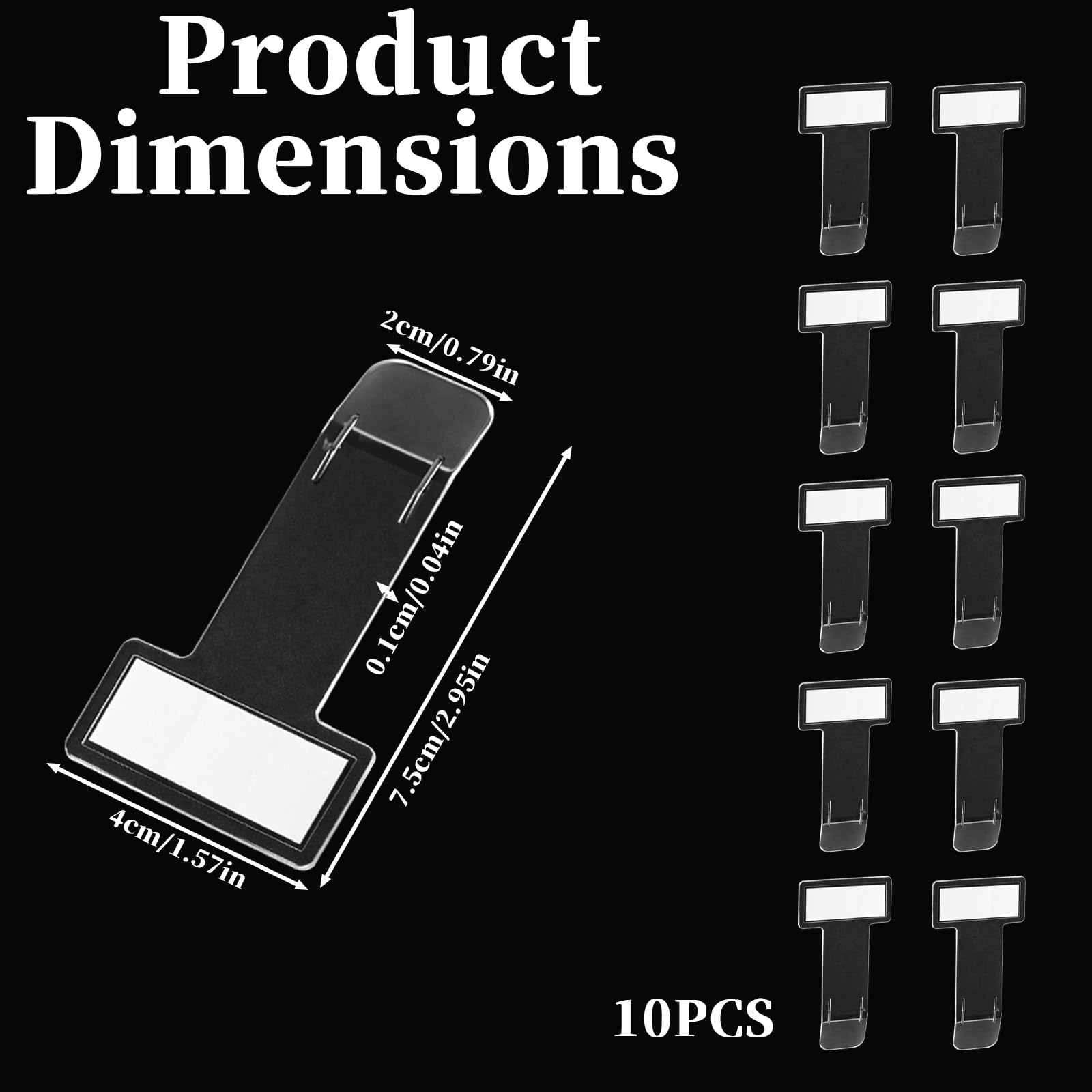 TIESOME 10 piezas de clips para soporte de ticket de aparcamiento, soportes transparentes para parabrisas autoadhesivos, clip para tickets para coches, caravanas, camiones
