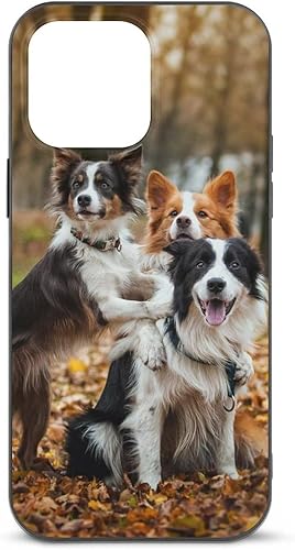 Funda compatible con iPhone 15 Pro Max con estampado de perro Border Collie a prueba de golpes, funda delgada de TPU para mujeres, hombres, niños y