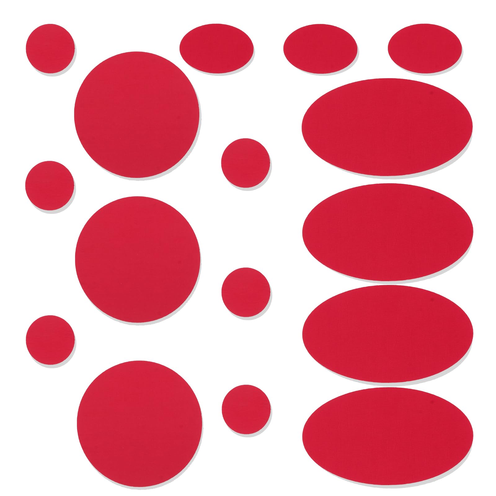 48 Pieces Down Jacket Patches Nylon Repair Tape Self-Adhesive Repair Patch for Jacket Tent Outerwear Repair, Round and Oval Shape