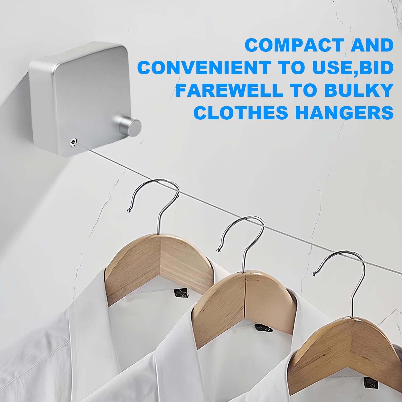 Corde à Linge Rétractable 4,2M - Étendoir Fil à Linge Extensible Et Compact Pour Intérieur, Balcon Ou Salle De Bain (Gris)