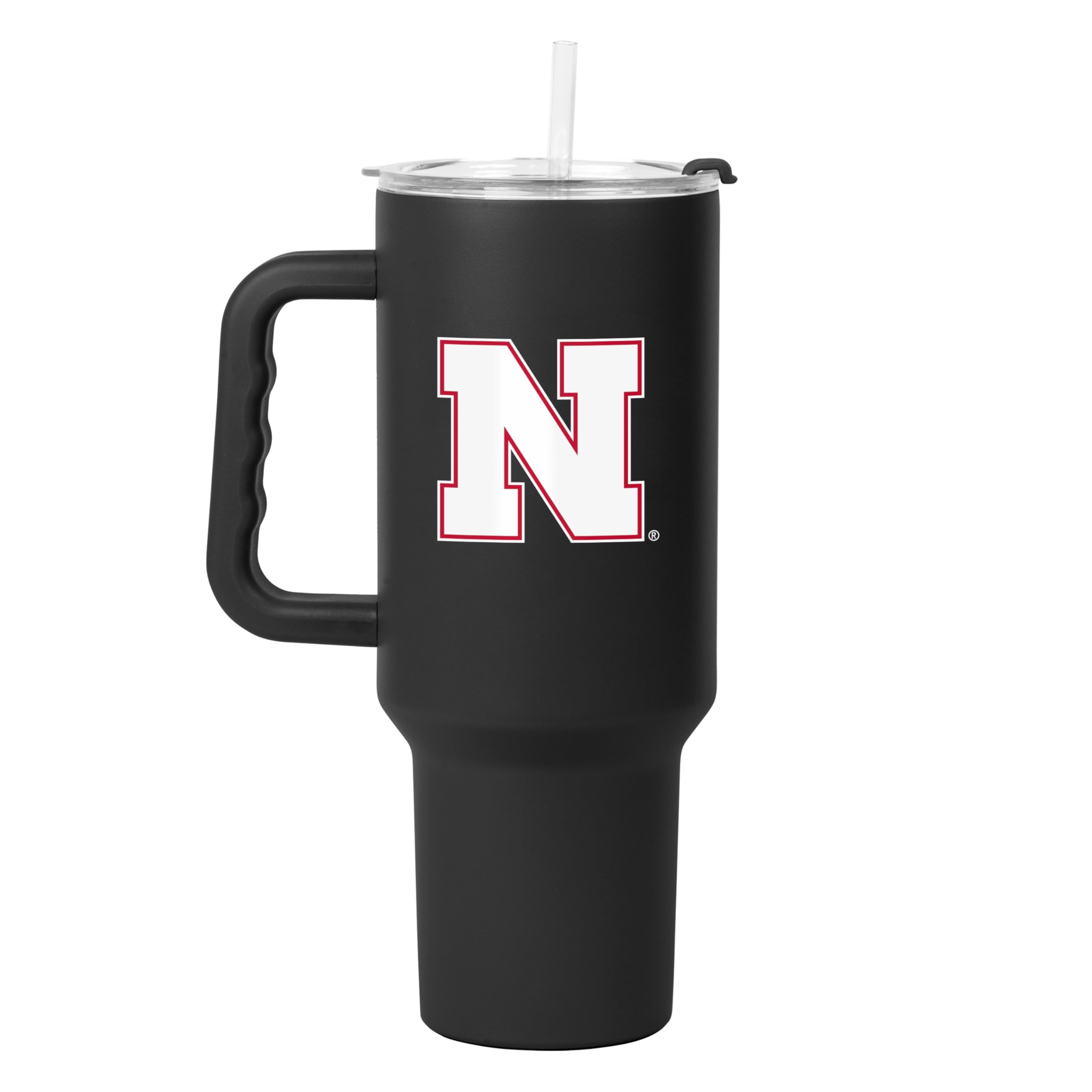 FANMATS NCAA Nebraska Cornhuskers Stainless Steel 40 oz Handle Tumbler — 40 Fluid Ounces | Team Color | Straw & Lid Included