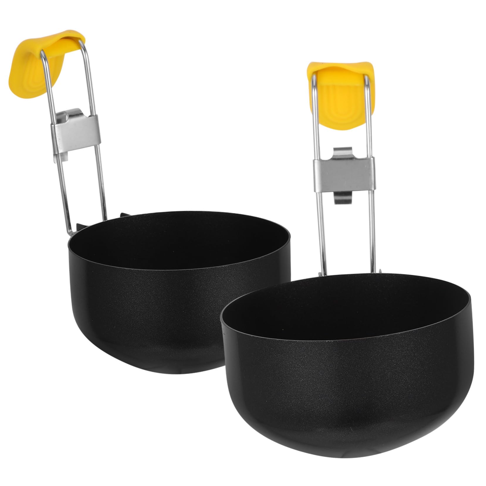Cabilock 2pcs Nonstick Egg Poacher Set Home Kitchen Utensil Stainless Steel Poached Egg Cups for Breakfast