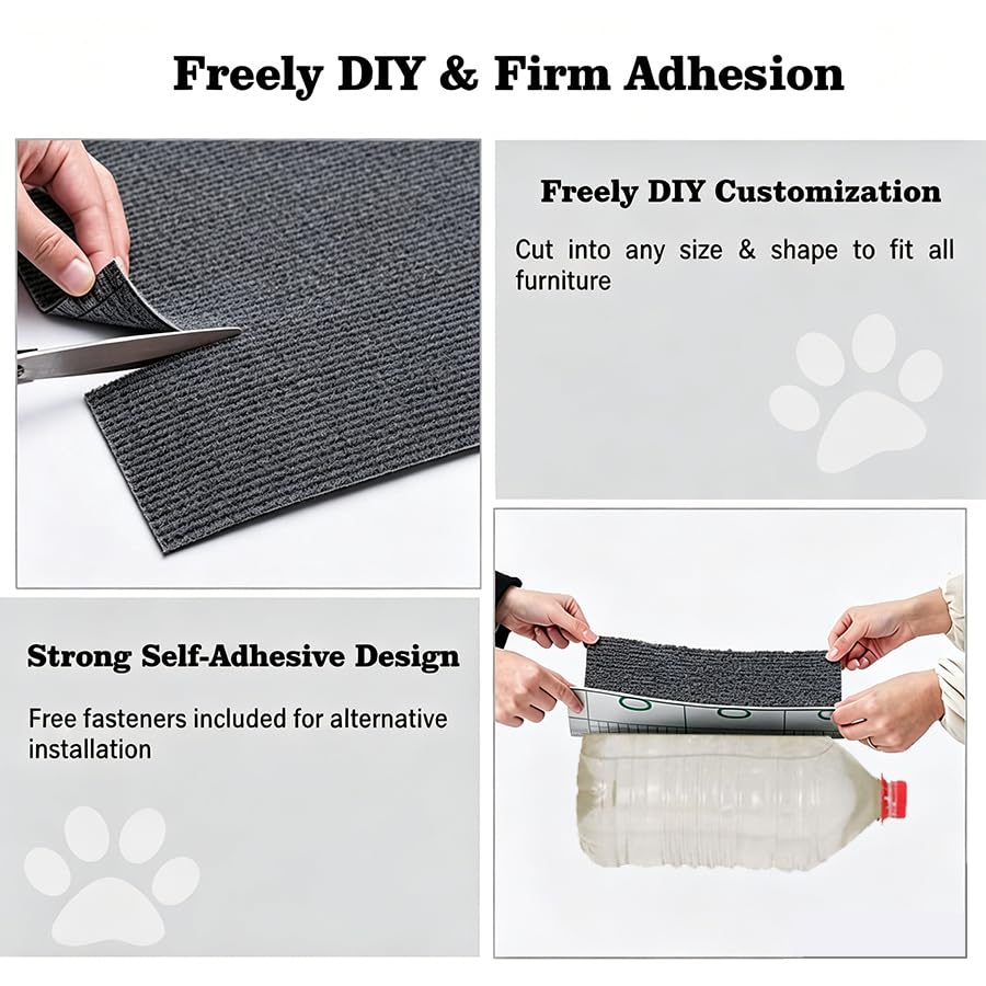 Planche à gratter murale et tapis griffoir autocollant pour chat - 5