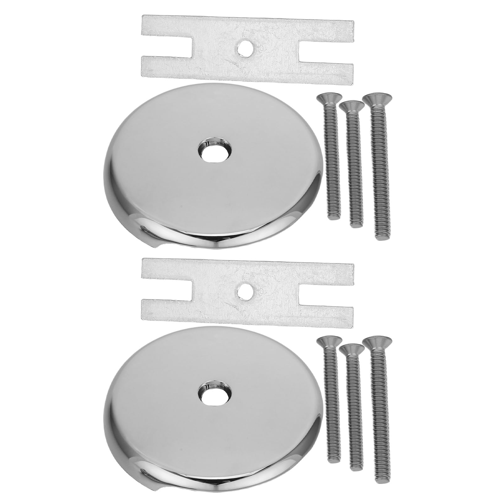 Alipis 2 Sets Single Hole Bathtub Drain Cover with Matching Screws Bathtub Overflow Drain Faceplate Replacement Kit Stopper for Bathroom Accessories