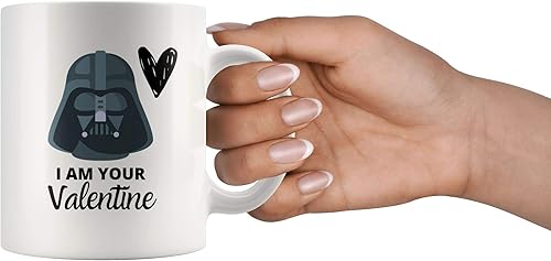 Miniatura 8 de Taza de café con texto en inglés "I am your Valentine Darth Vader, Star Wars, divertido regalo de Star Wars, taza para él, regalo geek (11 onzas)