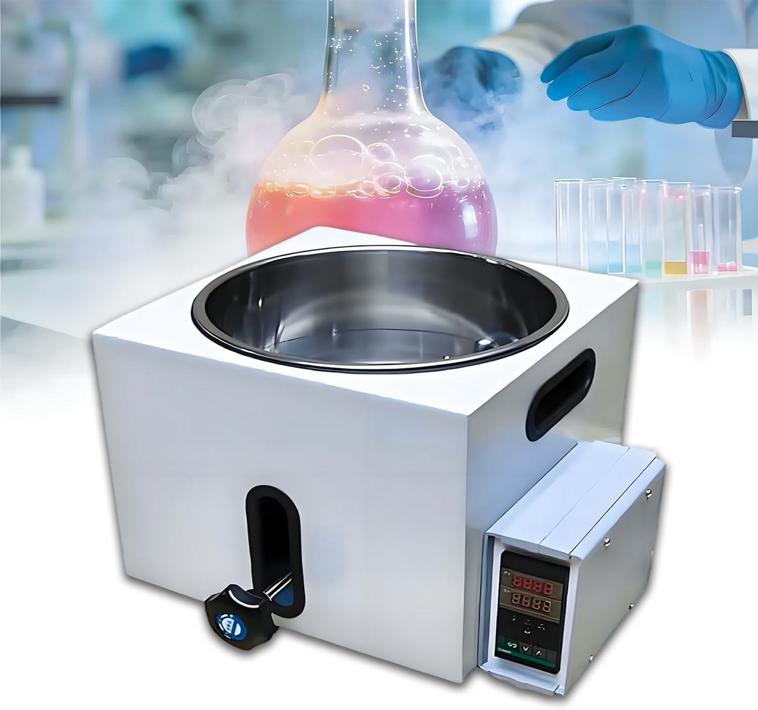 Baño de agua a temperatura constante, dispositivo de calefacción digital de acero inoxidable con control de temperatura, opciones de 2 L/3 L/5 L para uso médico y biotecnológico