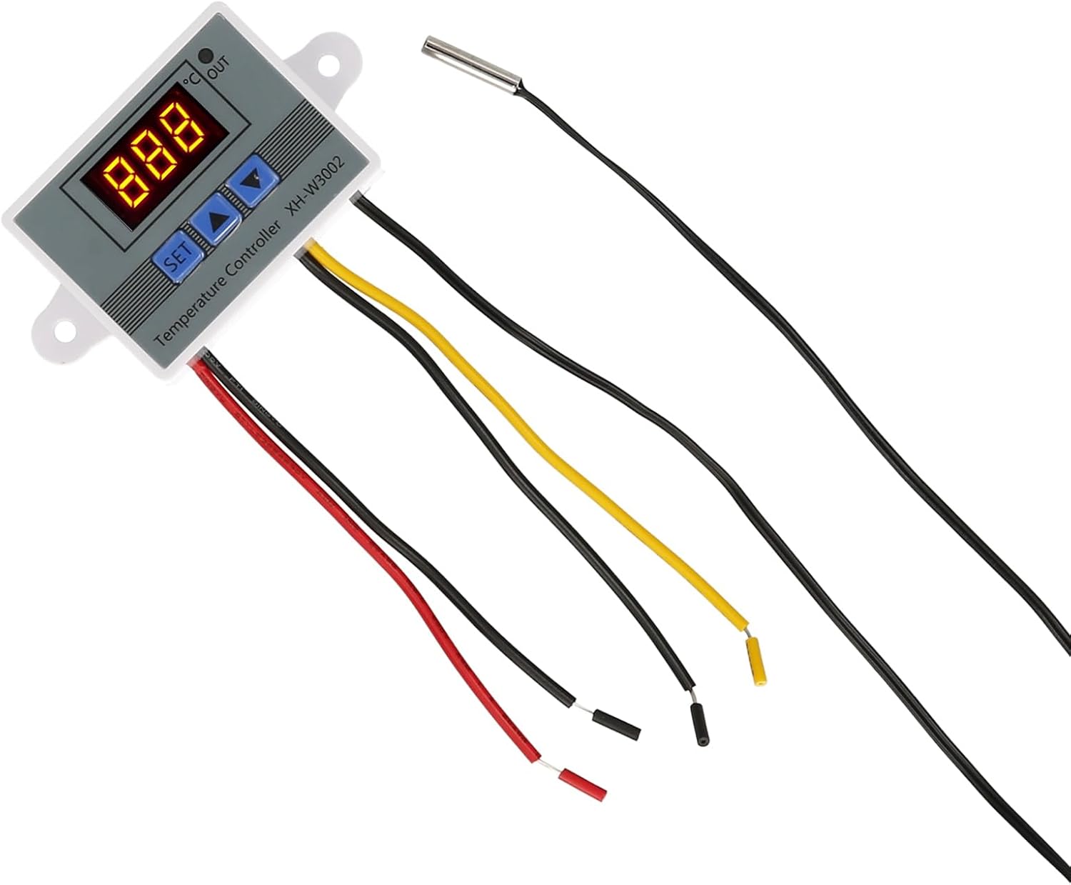Electronic Temperature Controller, -50~110 ℃ 24V 240W LED Display Thermostat Module Switch with Probe for Aquarium (XH-3002 110-220V 1500W)