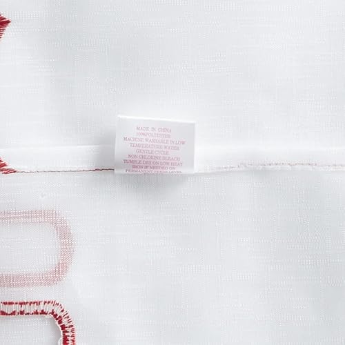 Miniatura 4 de Violet Linen Patrón de bayas navideñas de Navidad de temporada, organza de poliéster bordado, velas, 60 x 18 pulgadas, recto, cenefa decorativa para