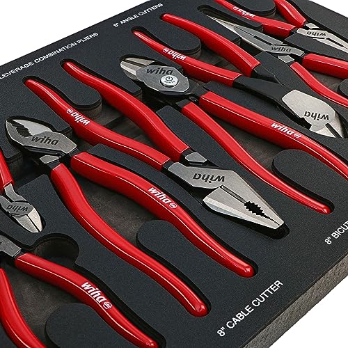 Image of Wiha 34682 8 Piece Classic Grip Pliers and Cutters Tray Set