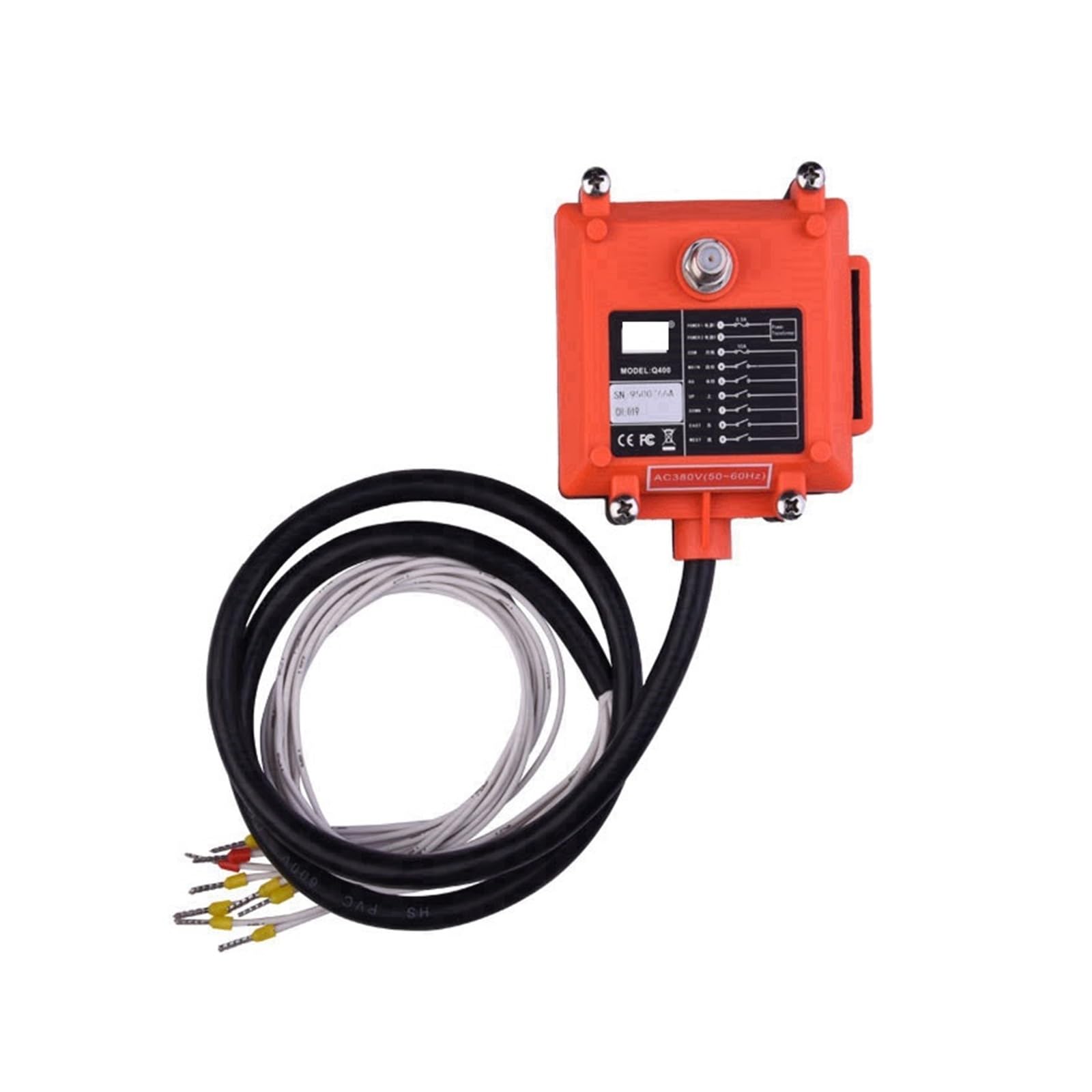 JVDDI Industrial Crane Remote Control Dual Speed Solid Crane Hoist Wireless Remote Controller Support(Receiver 1,Q400-1Speed,AC36V)