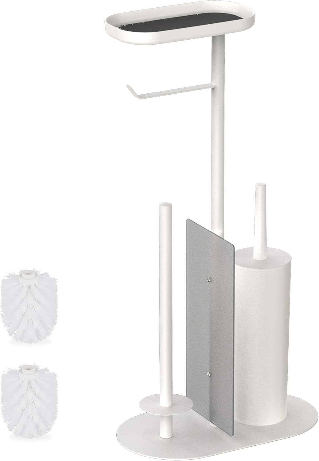 Relaxdays Standing Toilet Paper Holder 65 x 26 x 17 cm (H x W x D) White