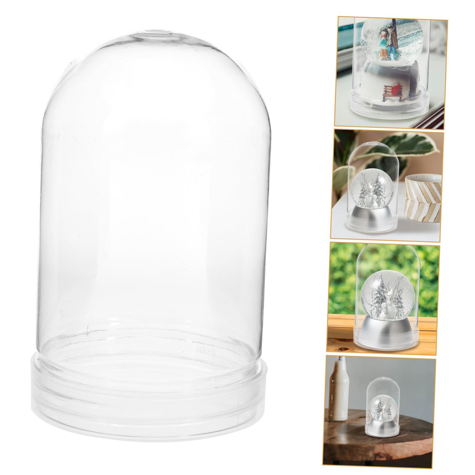 GRIRIW DIY Plastic Water Globe Kit 10pcs Accessories Snowglobe Top for Christmas Decor Party Props