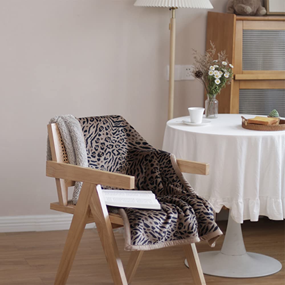 Hggzeg Elegante coperta in pile leopardato caldo e spesso, 150 x 200 cm