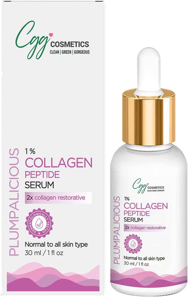 CGG Cosmetics Plumpalicious 1% Collagen Peptide Night Facial Serum-2X Collagen Restorative -For Maintains Skin Elasticity-Normal to All Skin Type-30ml