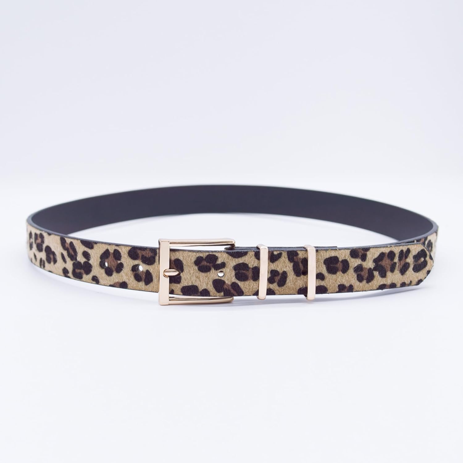 Women's Leopard Belt, Cheetah Print Animal Pattern, Gold Buckle, Fashion Accessory for Jeans Dress - Image 6