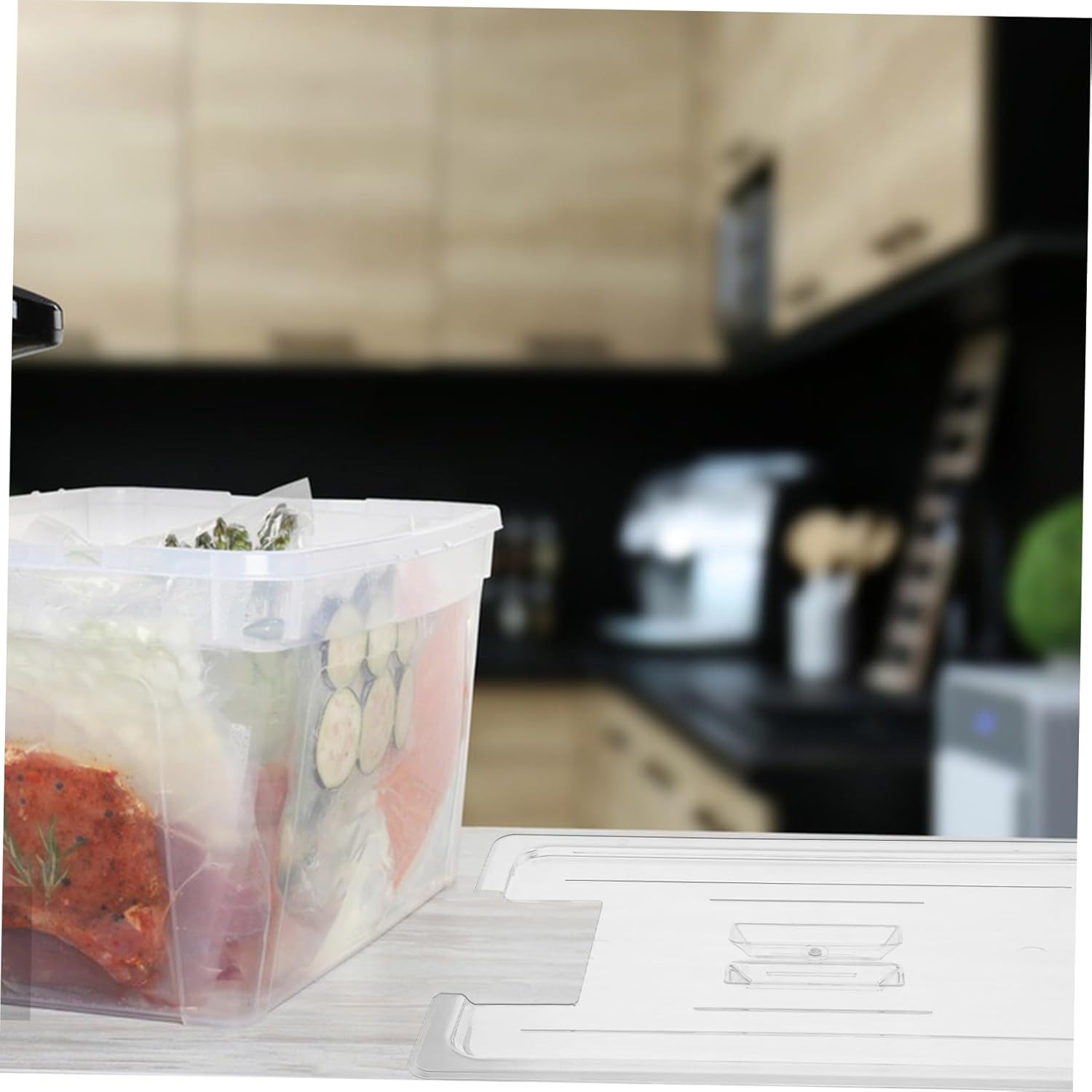 OUNONA Sous Vide Container Lid Cooking Cover for Slow Cooker Compatible Sous Vide Cooking Maintains Optimal Temperature Control for Juicy Steaks
