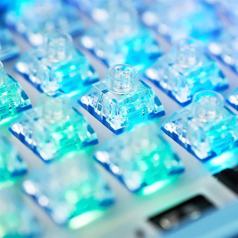 DucKey Kailh Deep Sea Silent Pro Box Switch V2, Commutateur Pré-lubrifié Transparent Linéaire/Tactile 5pin pour Clavier Mécanique Personnalisé (Color : Islet Linear, Size : 70PCS)