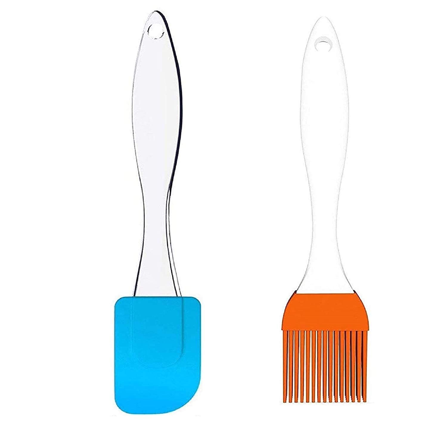 Nohunt Spatula and Pastry Brush Set, Oil Brush for Cooking Silicon, Silicon Brush for Kitchen, (Set o f2)