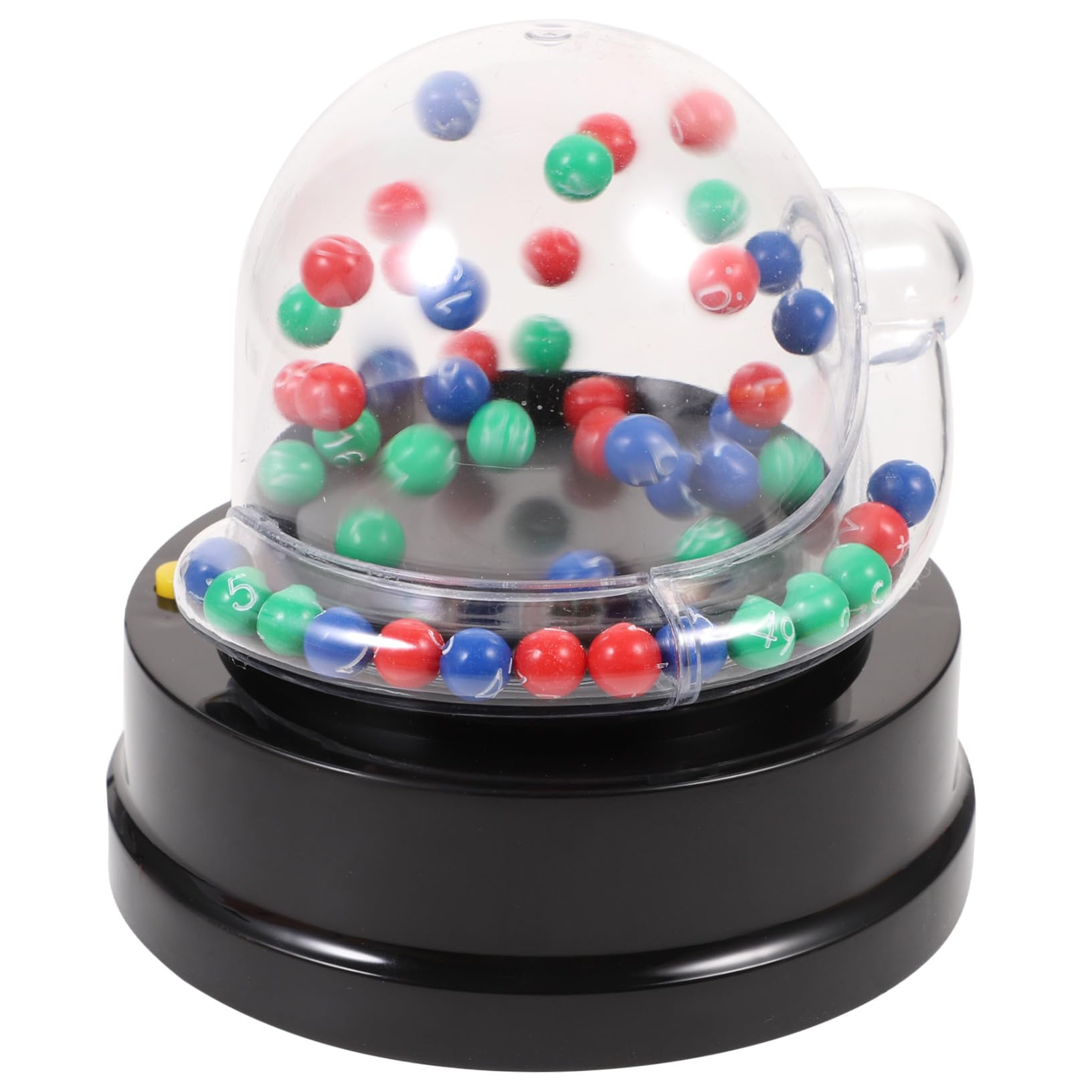 BESTonZON Portable Electric Lottery Ball Machine for Number Picking Lightweight Plastic Bingo Cage Game for Parties Cafes Karaoke Sweepstakes Fun Desktop Raffle with Three-color Balls