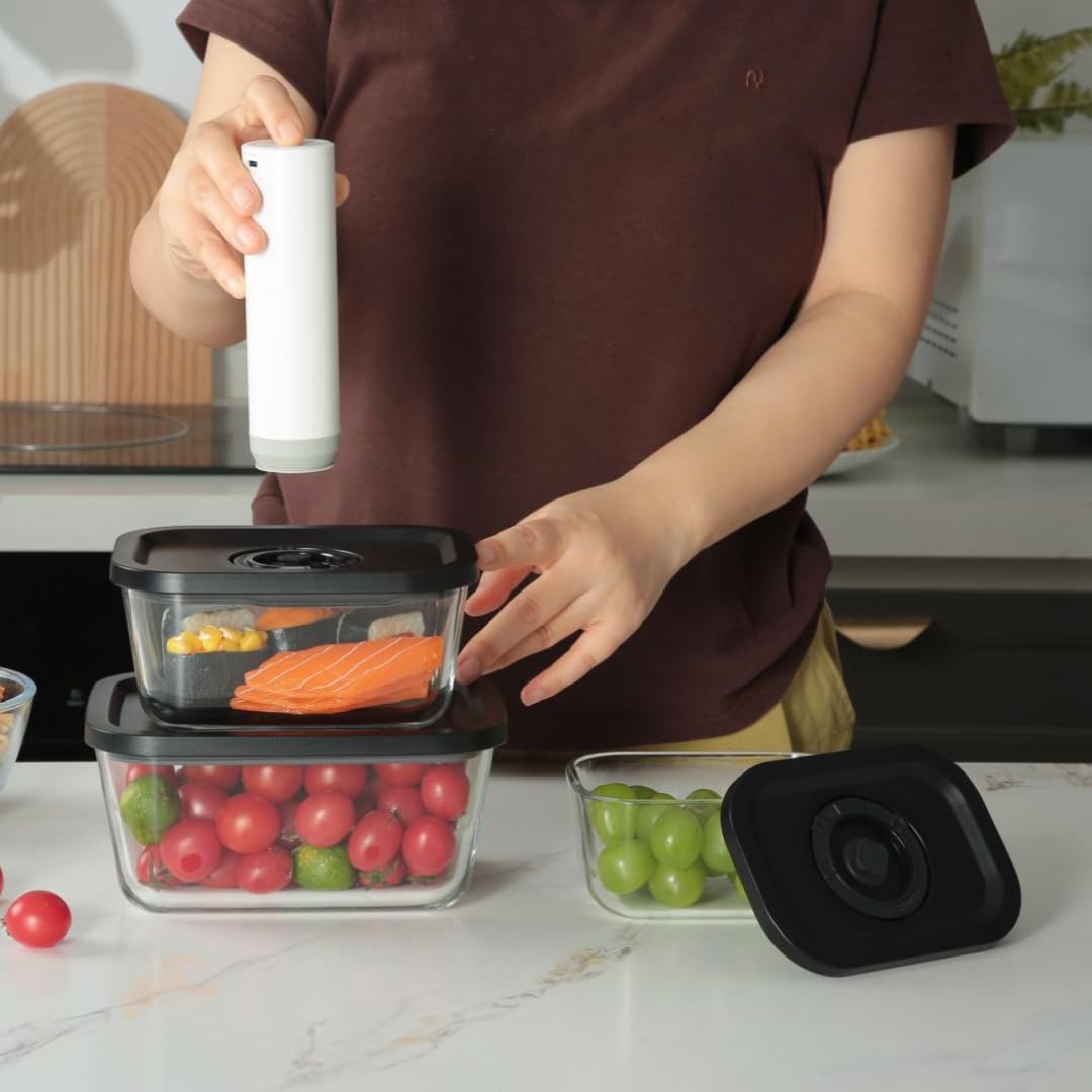 Generisch Freshli VakuumBoxen Set 3tlg. Plus Elektrische Vakuumierpumpe